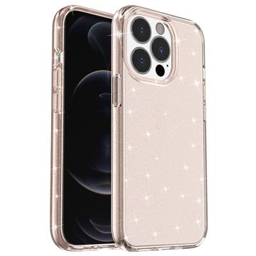 Štýlové hybridné puzdro série Glitter na iPhone 15 Pro Max – Zlato