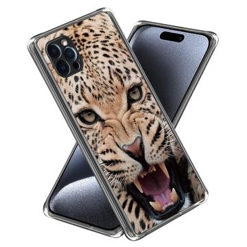 iPhone 15 Pro Max Štýlové Ultratenké Puzdro TPU - Leopard