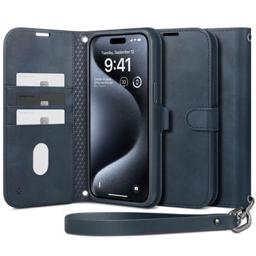 Peňaženkové puzdro Spigen Wallet S Pro na iPhone 15 Pro - Modrá