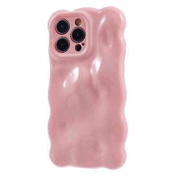 TPU puzdro na iPhone 15 Pro so zvlneným okrajom Candy Bubbles - ružové