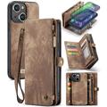 iPhone 16 Caseme 008 2-in-1 Multifunctional Wallet Case - Brown