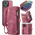 iPhone 16 Caseme 008 2-in-1 Multifunctional Wallet Case - Red