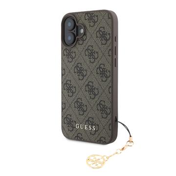 iPhone 16 Plus Guess 4G Charms Collection Hybridné Puzdro - Hnedá