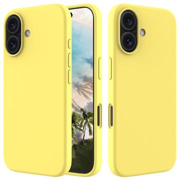 Tekutý silikónový obal na iPhone 16 Plus - Žltá