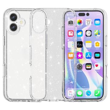 Štýlové hybridné puzdro série Glitter na iPhone 16 Plus