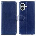 iPhone 16 Plus Wallet Case with Magnetic Closure - Dark Blue