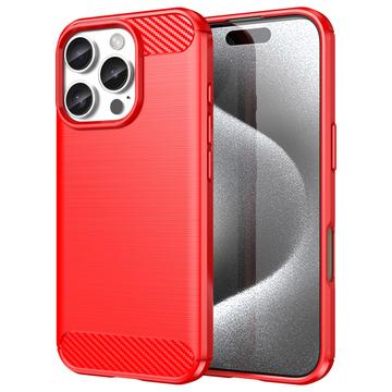 iPhone 16 Pro Puzdro z Brúseného TPU - Uhlíkové Vlákno