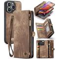 iPhone 16 Pro Caseme 008 2-in-1 Multifunctional Wallet Case - Brown