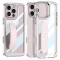 iPhone 16 Pro Max Clear Case with Silicone Hand Strap - Pink