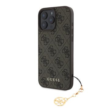 iPhone 16 Pro Max Guess 4G Charms Collection Hybridné Puzdro - Hnedá