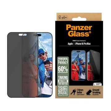 iPhone 16 Pro Max PanzerGlass Ultra-Wide Fit Privacy EasyAligner Screen Protector - Black Edge