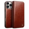 iPhone 16 Pro Max Qialino Classic Wallet Leather Case - Dark Brown