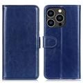 iPhone 16 Pro Max Wallet Case with Magnetic Closure - Dark Blue