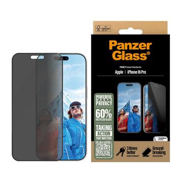 iPhone 16 Pro PanzerGlass Ultra-Wide Fit Privacy EasyAligner Screen Protector - Black Edge