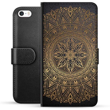 iPhone 5/5S/SE prémiové puzdro na peňaženku - Mandala