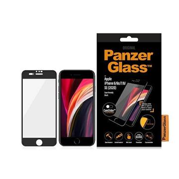 Ochrana obrazovky z tvrdeného skla iPhone 6/6S/7/8/SE (2020)/SE (2022) PanzerGlass Case Friendly CamSlider - Čierny okraj