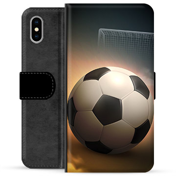 iPhone X / iPhone XS prémiové puzdro na peňaženku - Futbal