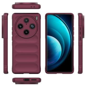 Rugged Série vivo X100 Pro TPU Puzdro - Červené Víno