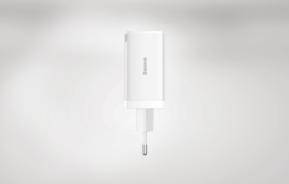 Baseus GaN5 Pro 65W Wall Charger - 2xUSB-C, USB-A - White